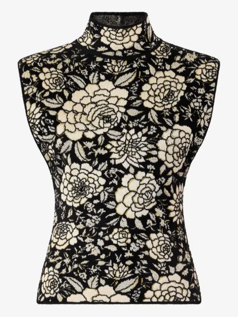 Roberto Cavalli floral-motif high-neck top