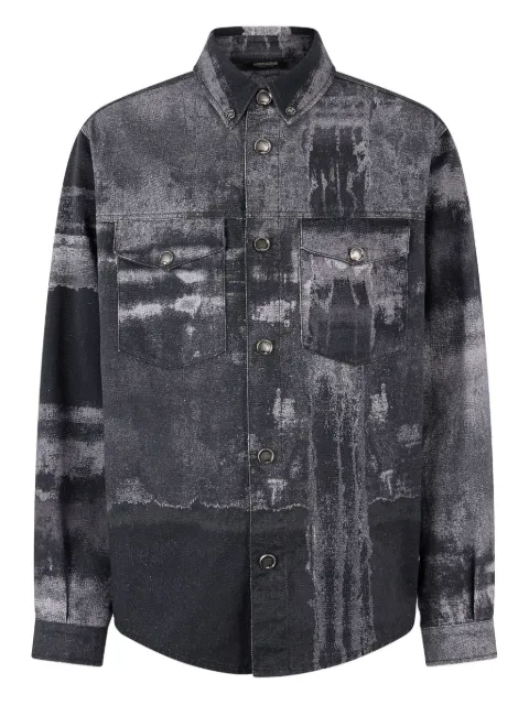 Roberto Cavalli abstract-print denim shirt