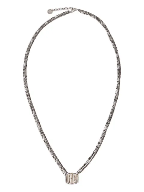 Roberto Cavalli monogram double-chain necklace