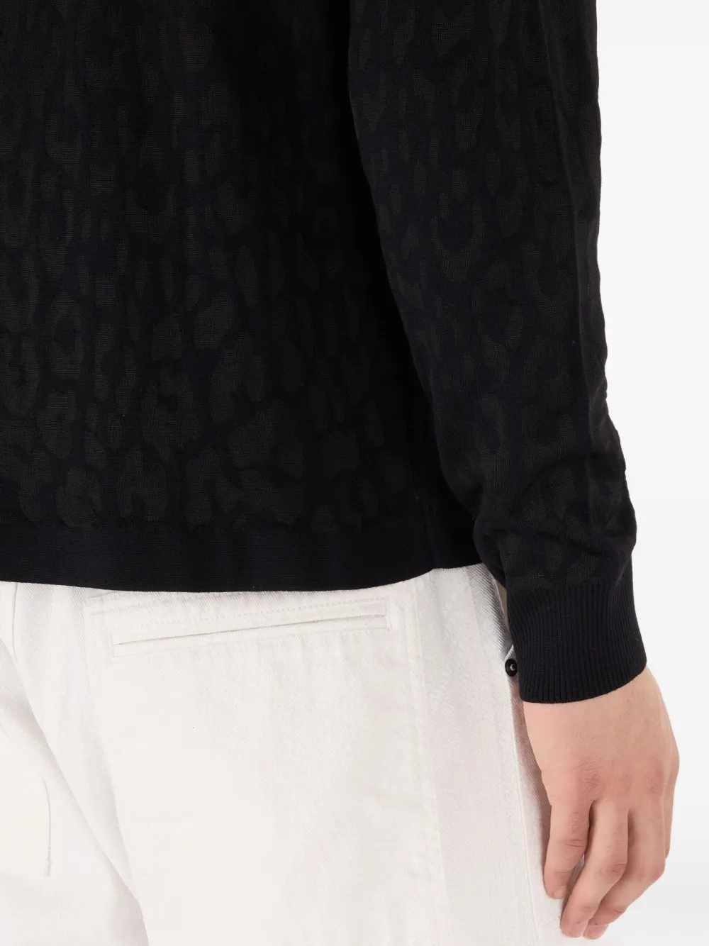 Roberto Cavalli Poloshirt met luipaardprint Zwart