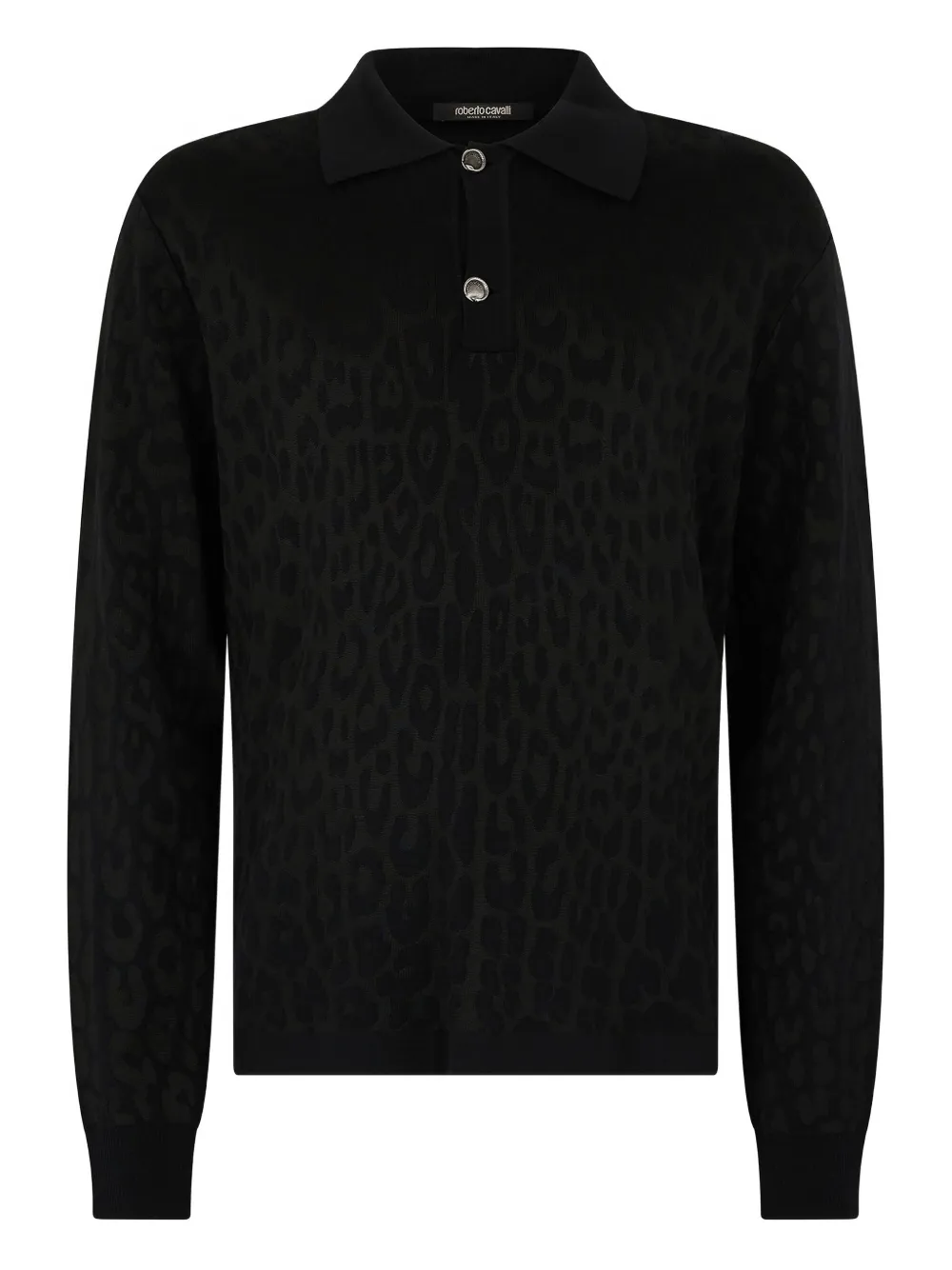 Roberto Cavalli Poloshirt met luipaardprint Zwart