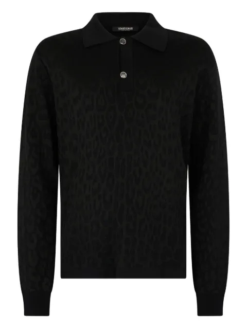 Roberto Cavalli leopard-print polo shirt