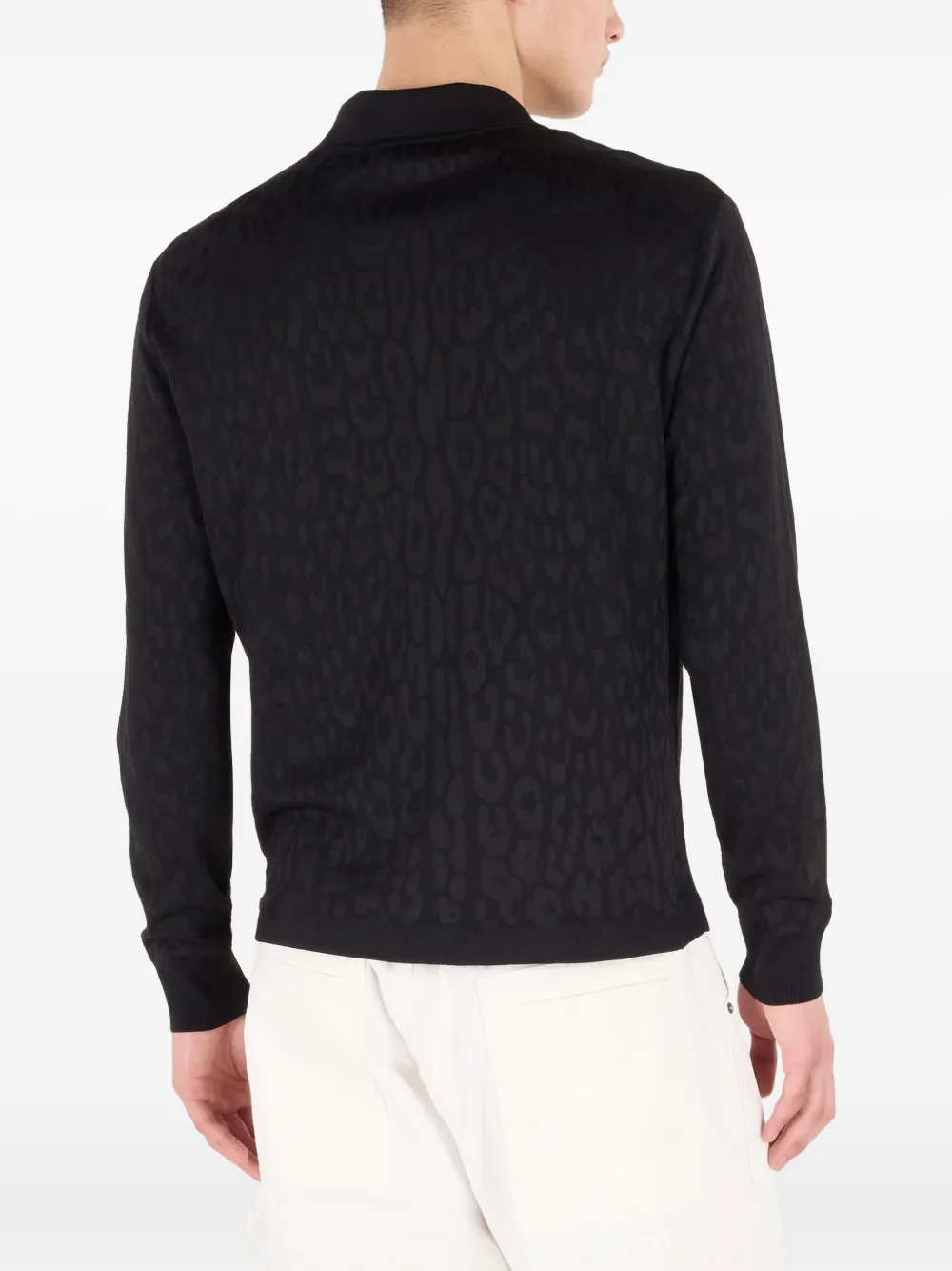 Roberto Cavalli Poloshirt met luipaardprint Zwart