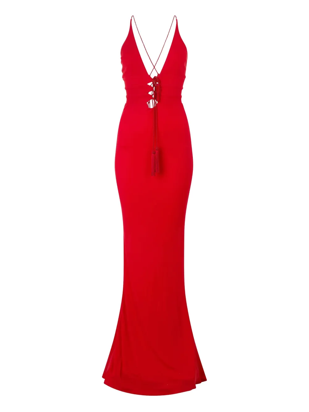 Roberto Cavalli Maxi-jurk met gekruist kwastje Rood
