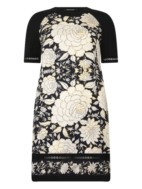 Roberto Cavalli floral-print raglan-sleeve mini dress