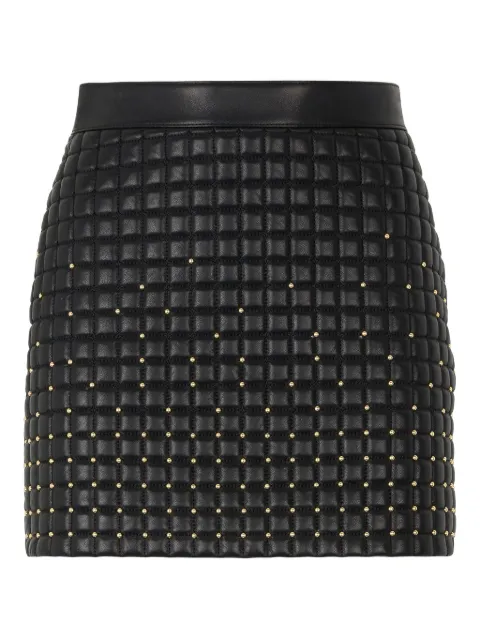 Roberto Cavalli quilted studded leather mini skirt