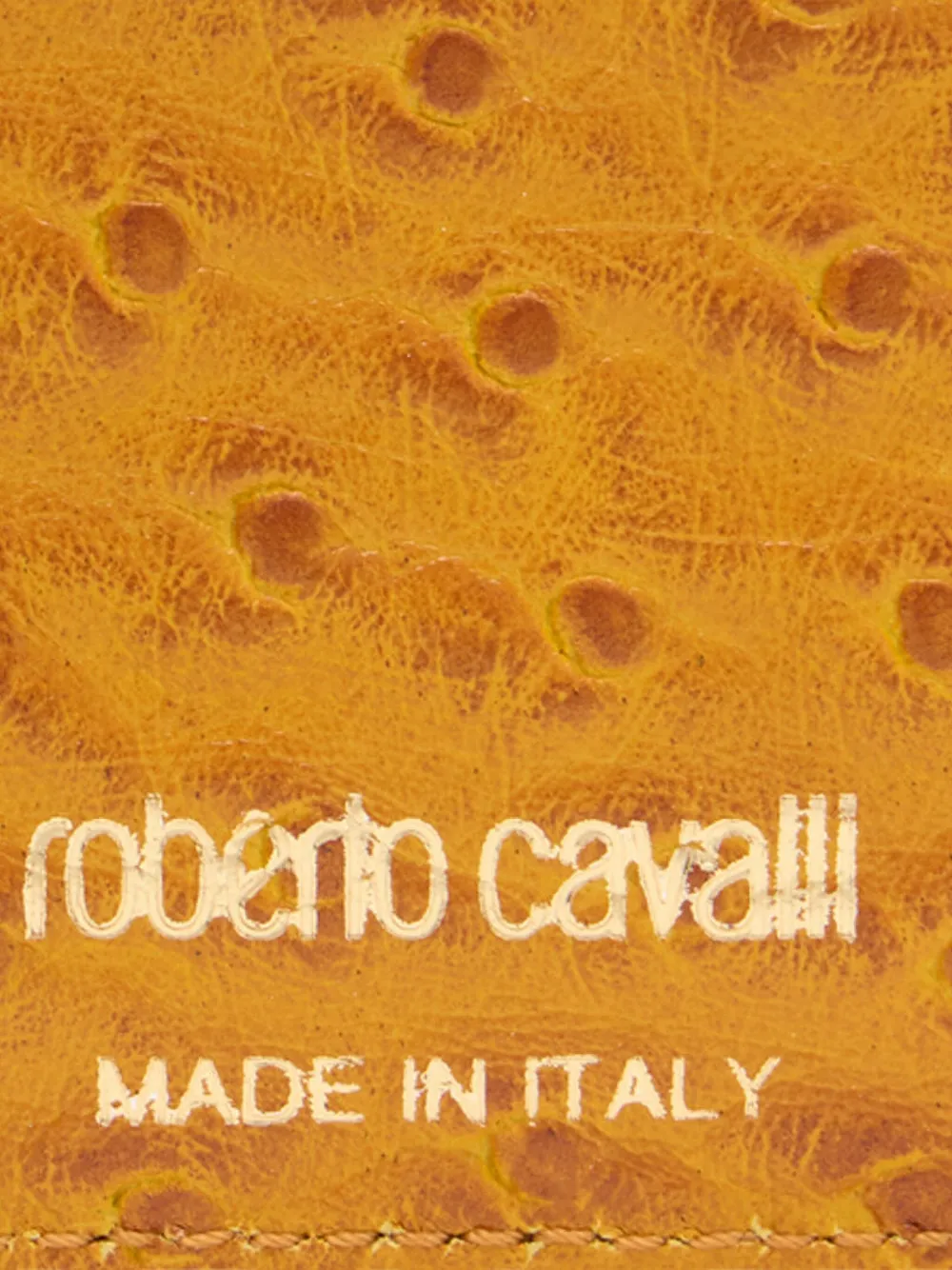 Roberto Cavalli Leren pasjeshouder Geel