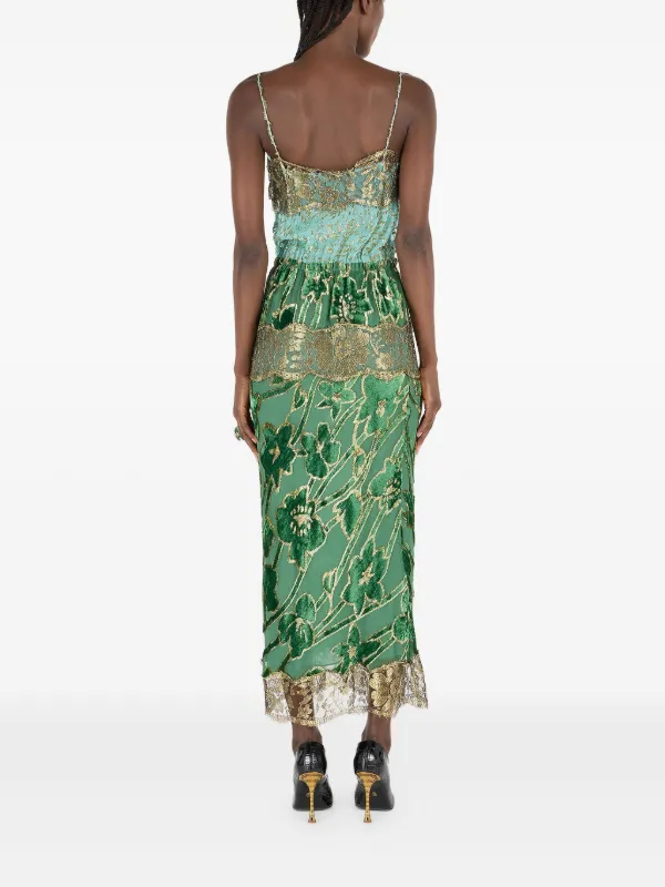 Roberto Cavalli floral-lace Midi Dress | Green | FARFETCH Roberto Cavalli floral-lace Midi Dress | Green | FARFETCH