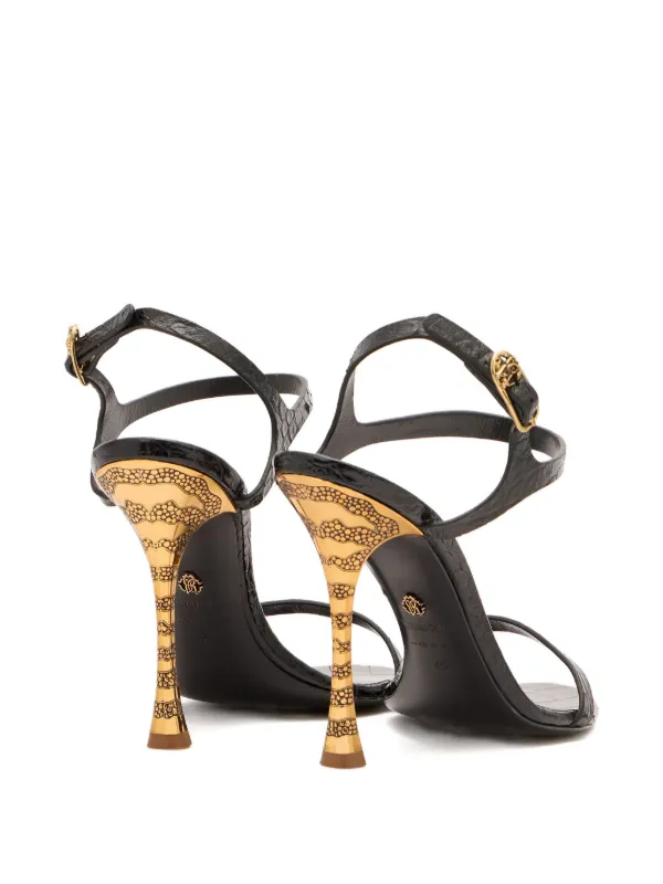 Roberto Cavalli Slingback Heeled Sandals Black FARFETCH TH