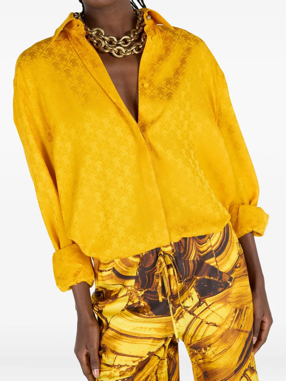 monogram snake-embossed shirt