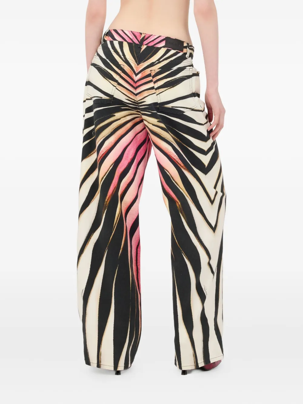 Roberto Cavalli Jeans With Ray Of Pink Print In Pink
