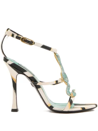 Roberto Cavalli Ray Of Sea Strappy Heeled Sandals | Blue | FARFETCH