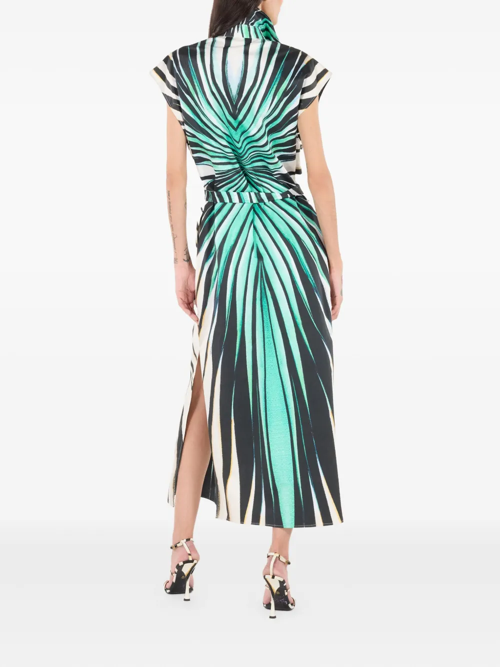 Roberto Cavalli Midi-jurk met print Blauw