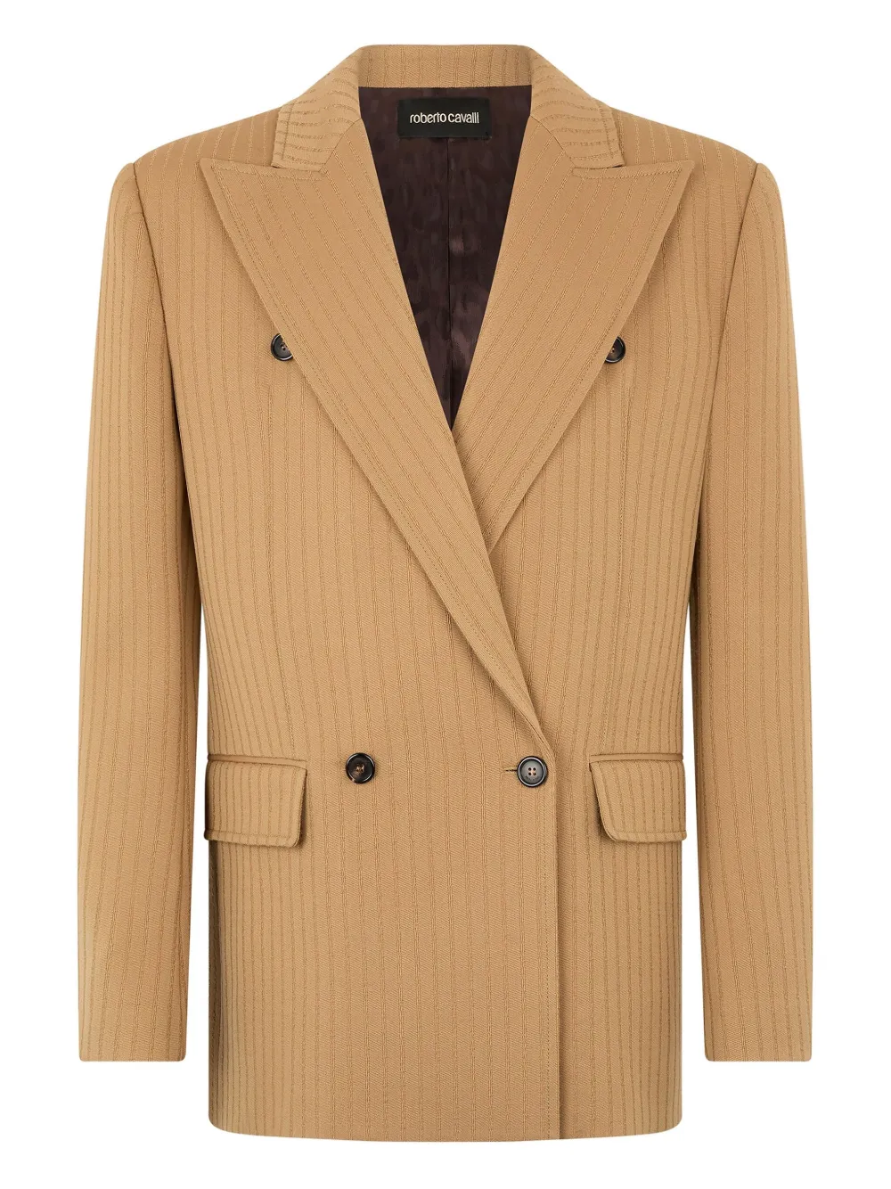 Roberto Cavalli Gestreepte blazer Bruin