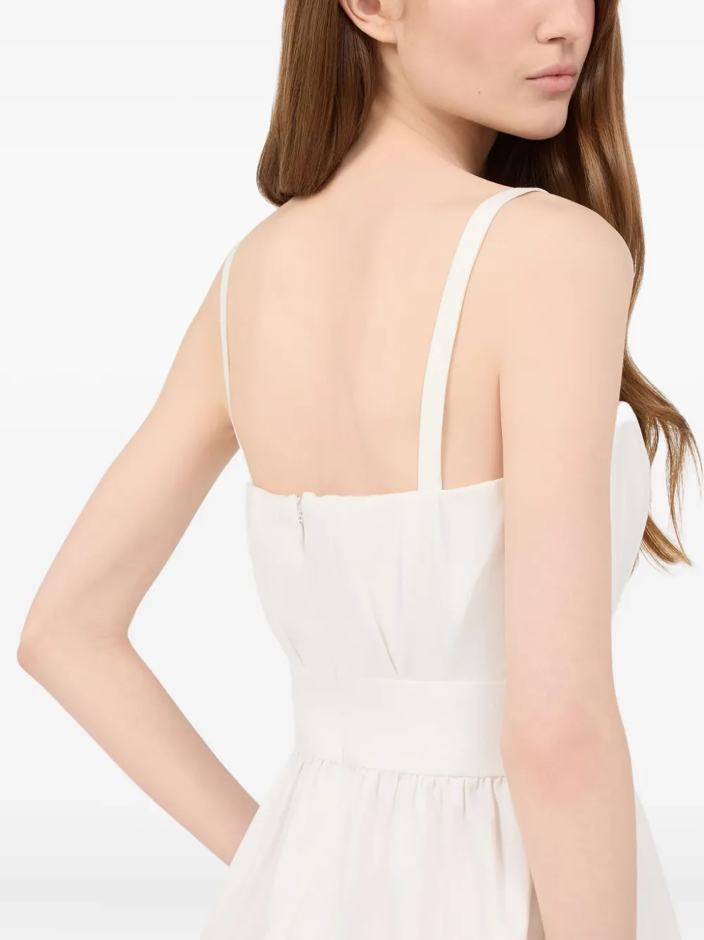 Roberto Cavalli Gelaagde jurk met monogramplakkaat Wit