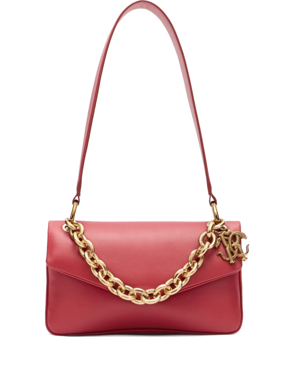 Roberto Cavalli Leren schoudertas Rood