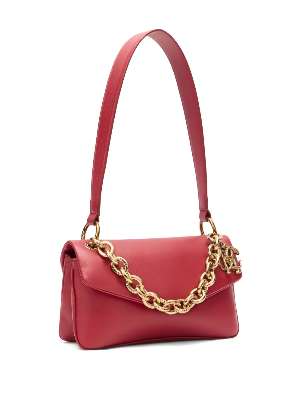 Roberto Cavalli Leren schoudertas Rood