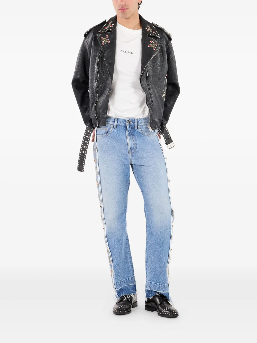 Roberto Cavalli Bikerjack verfraaid met studs Zwart