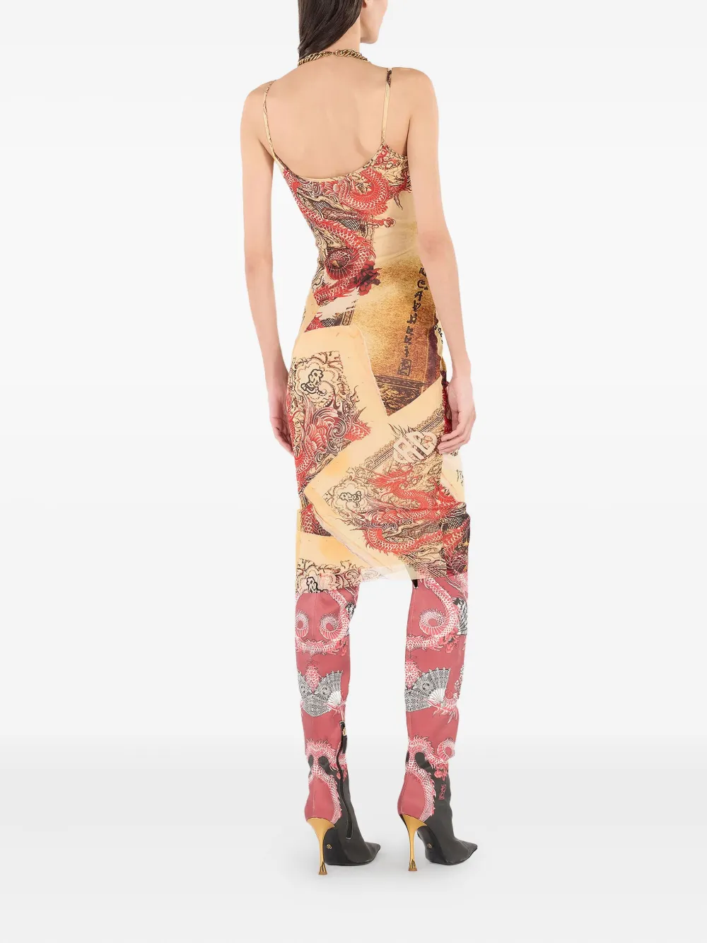 Roberto Cavalli Jurk met print Beige
