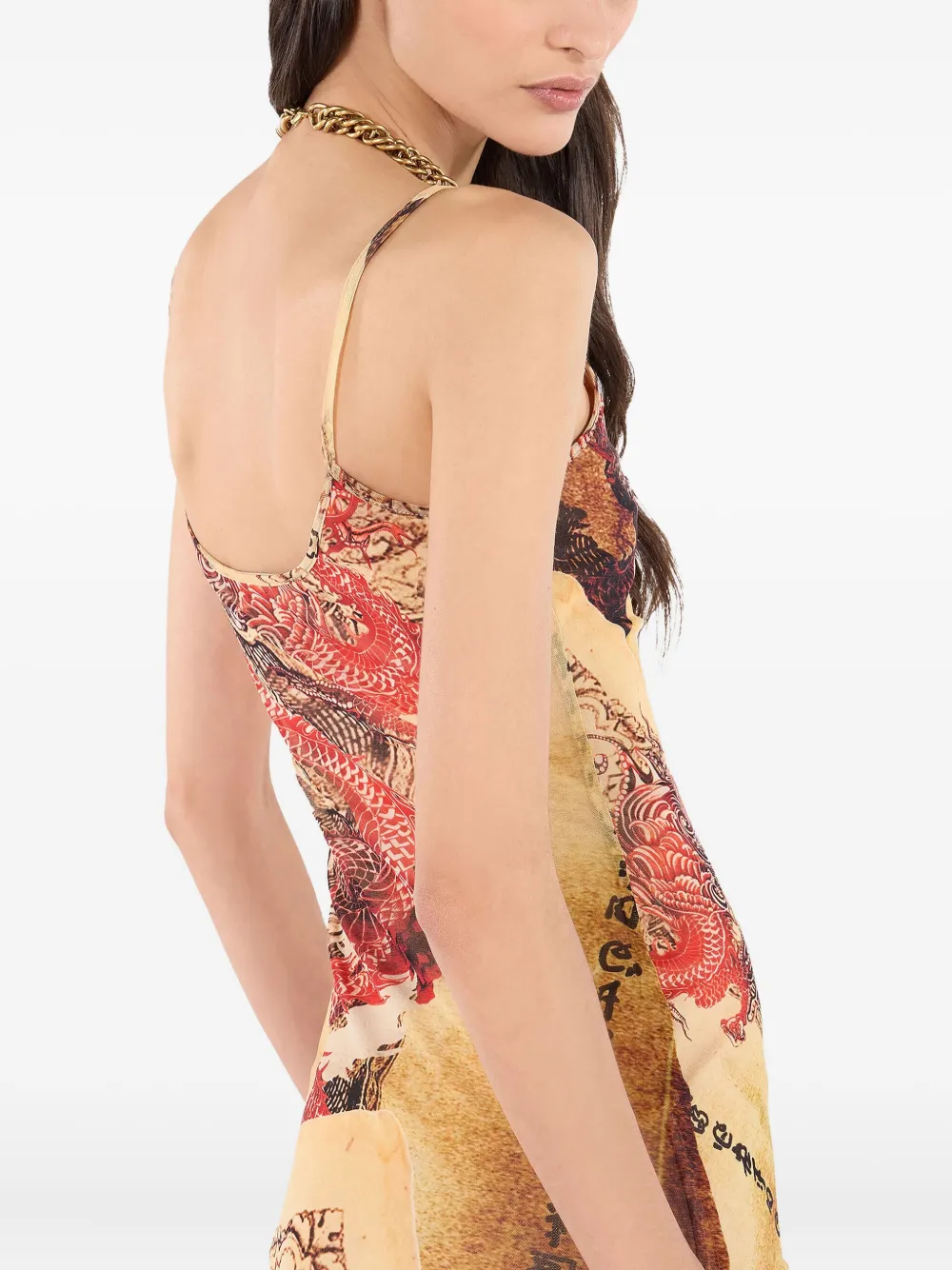 Roberto Cavalli Jurk met print Beige