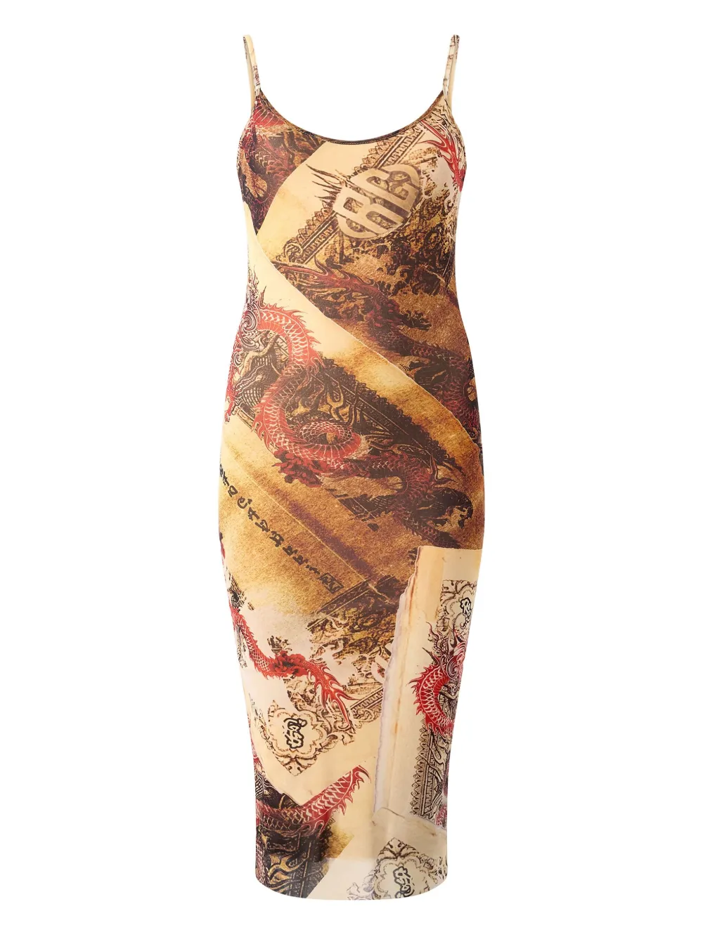Roberto Cavalli Jurk met print Beige