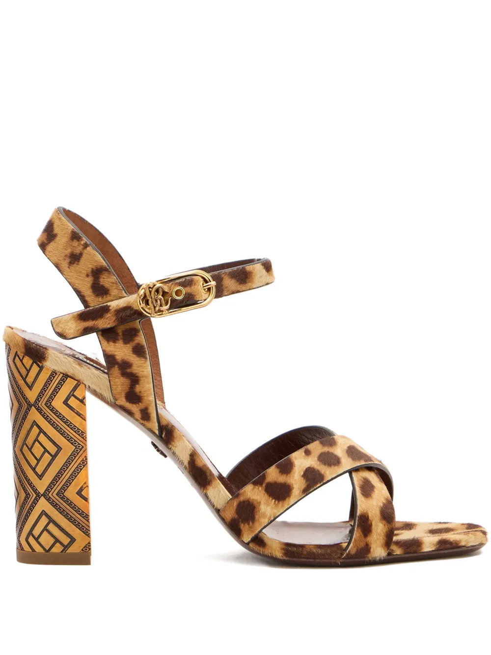 Roberto Cavalli cheetah-print cross-strap sandals Brown