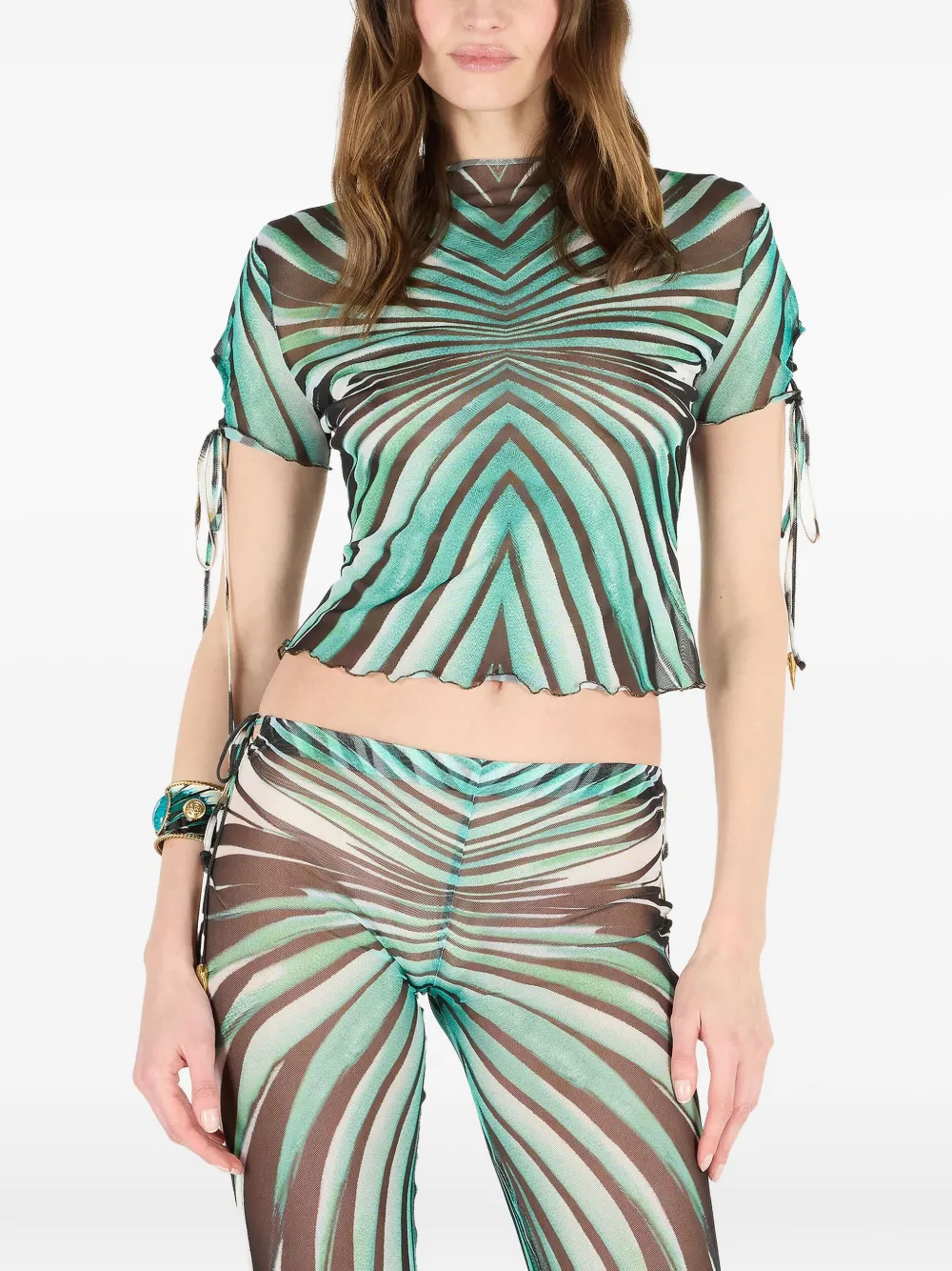 Roberto Cavalli Top met print Blauw