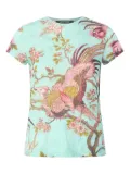 Roberto Cavalli bird-print short-sleeve T-shirt - Blue