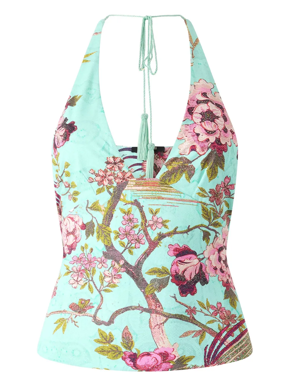 Roberto Cavalli Top mit Blumen-Print | Grün | Image 1