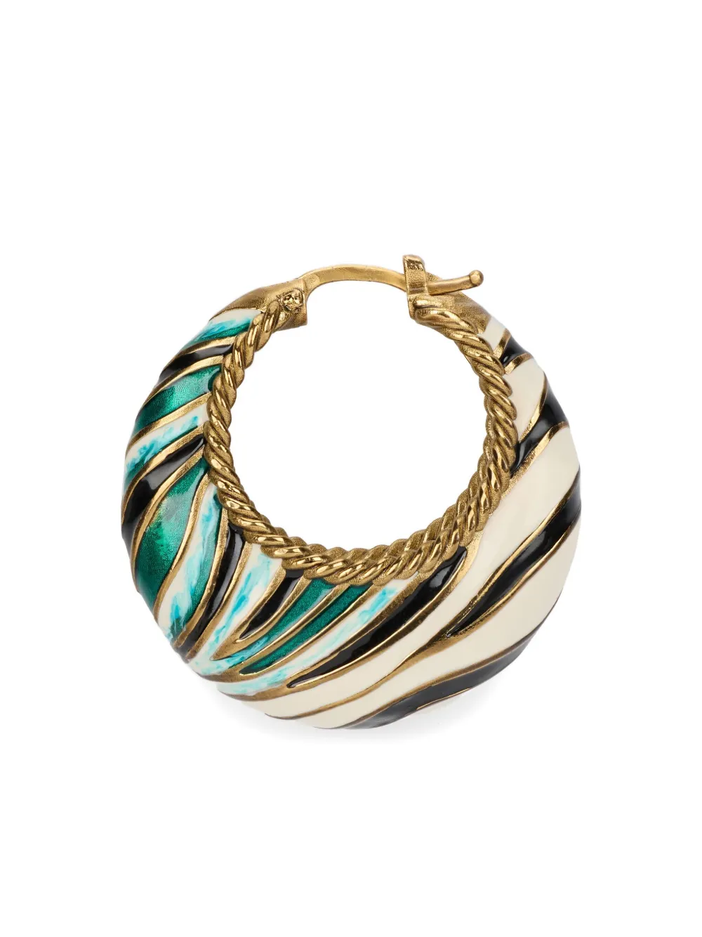 Roberto Cavalli Orecchini a cerchio goffrati - Blu