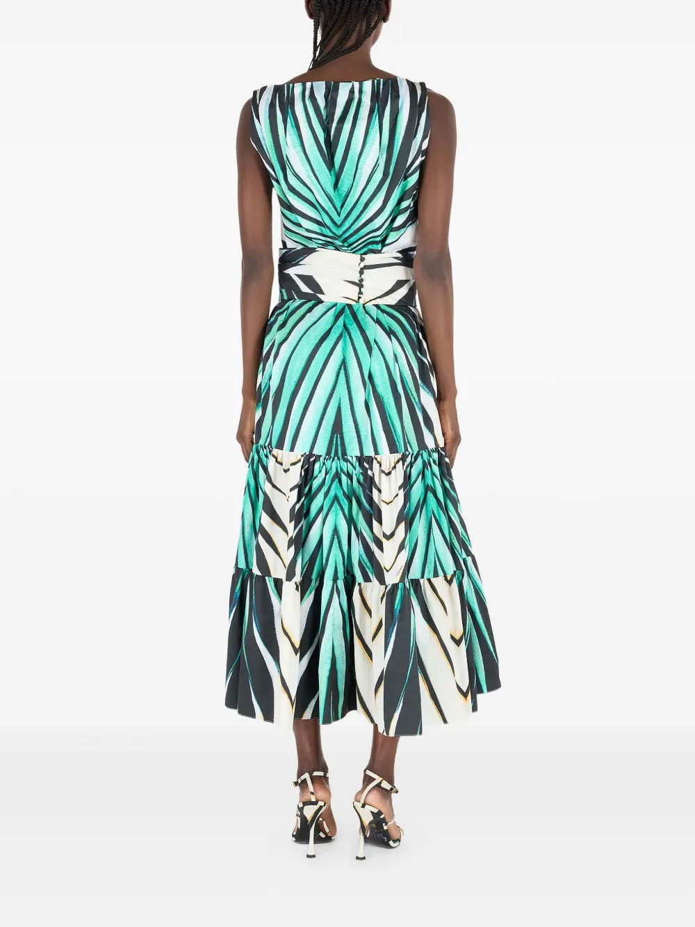 Roberto Cavalli Midi-jurk met print Blauw