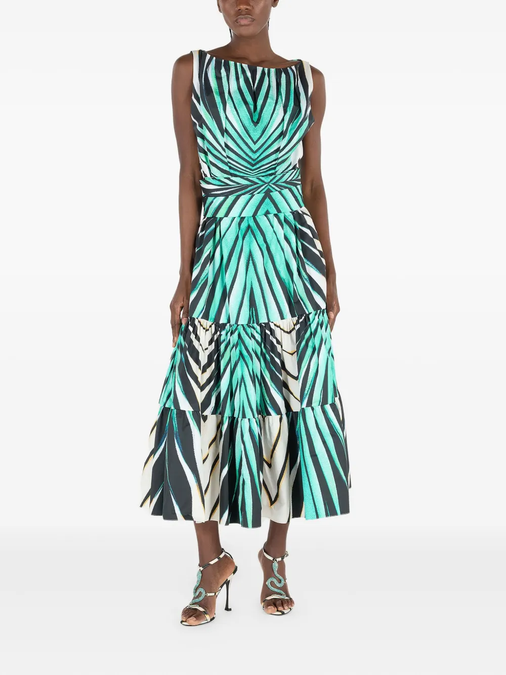 Roberto Cavalli Midi-jurk met print Blauw