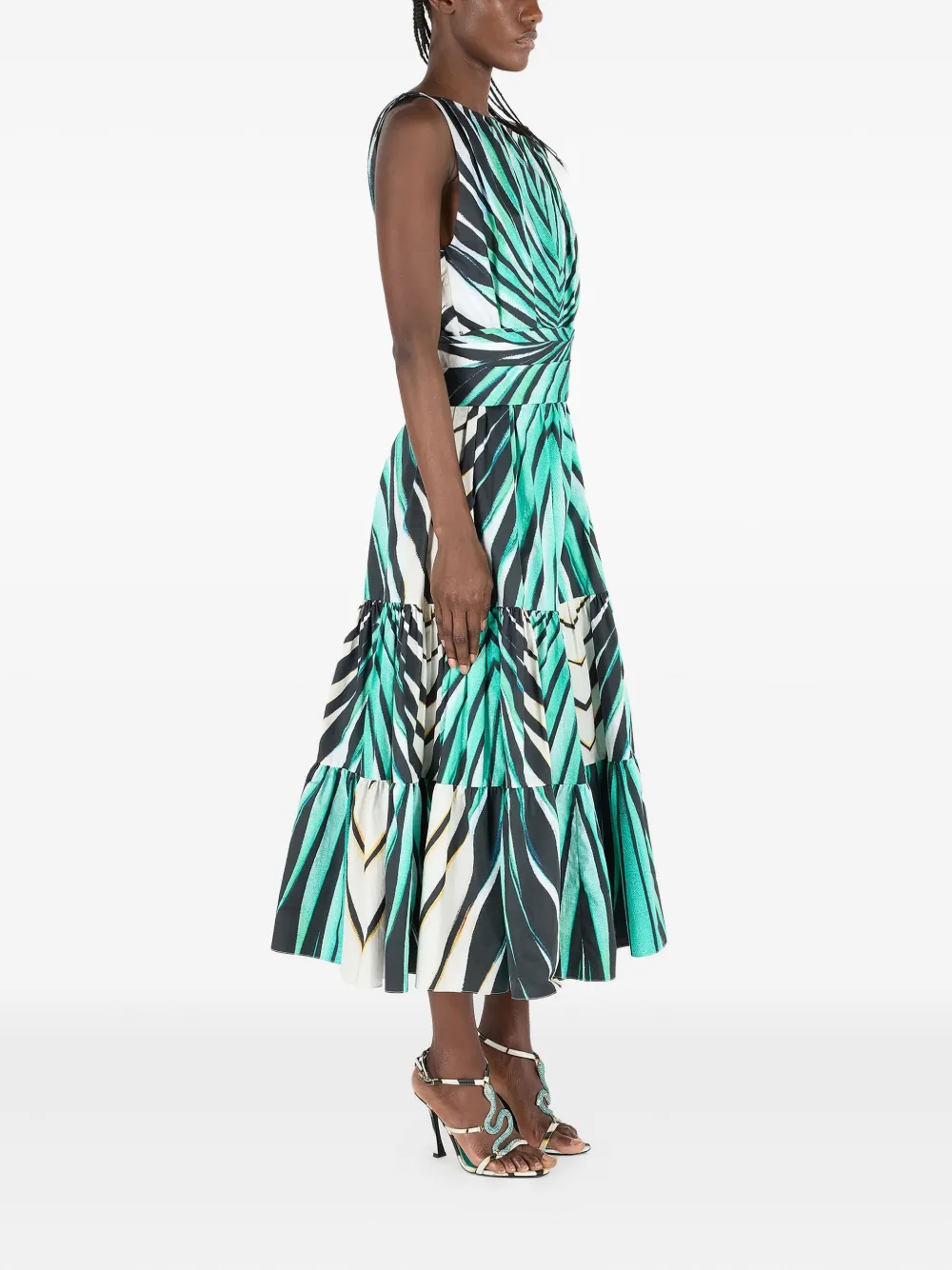 Roberto Cavalli Midi-jurk met print Blauw