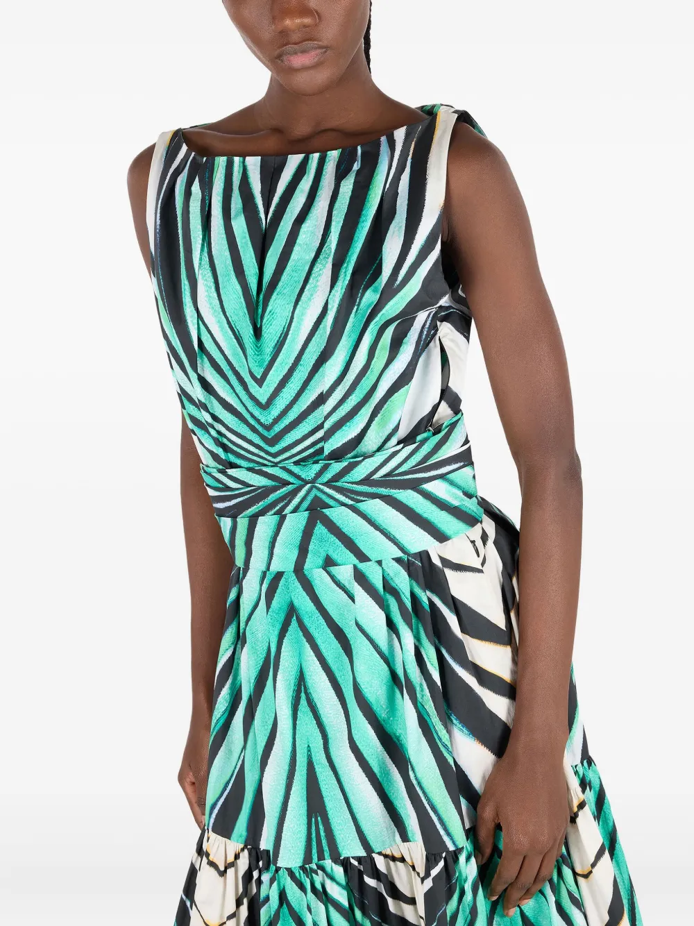 Roberto Cavalli Midi-jurk met print Blauw