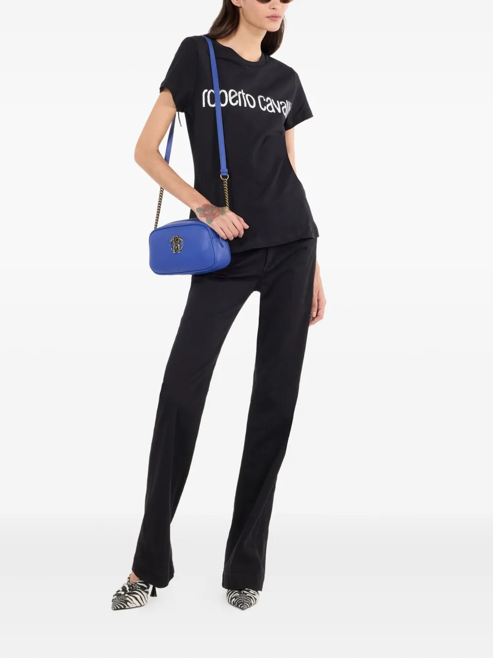 Roberto Cavalli Jeans met monogram - Zwart