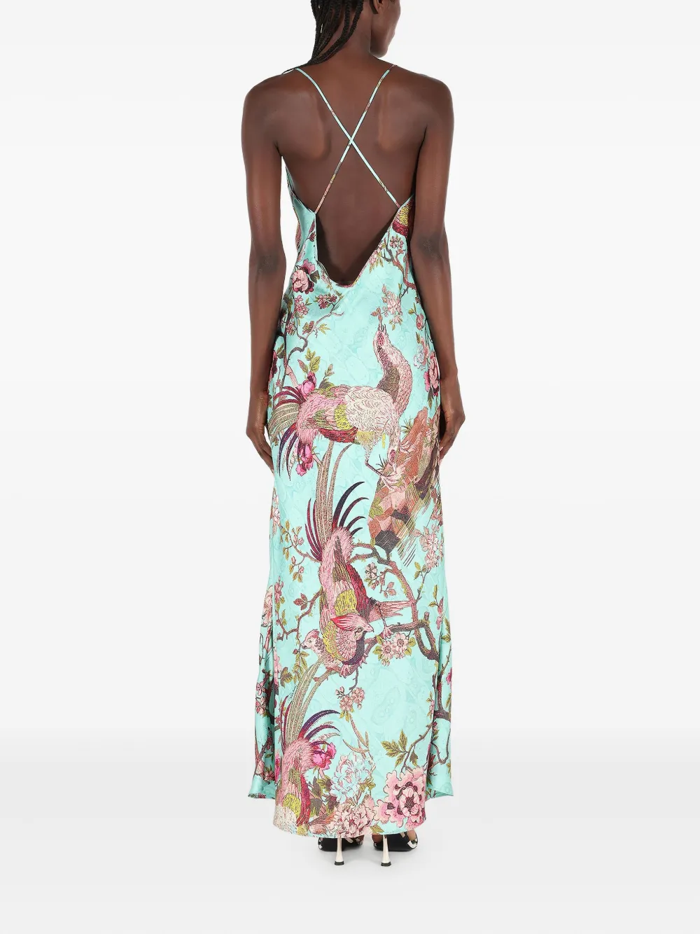 Roberto Cavalli Jurk met bloemenprint Blauw