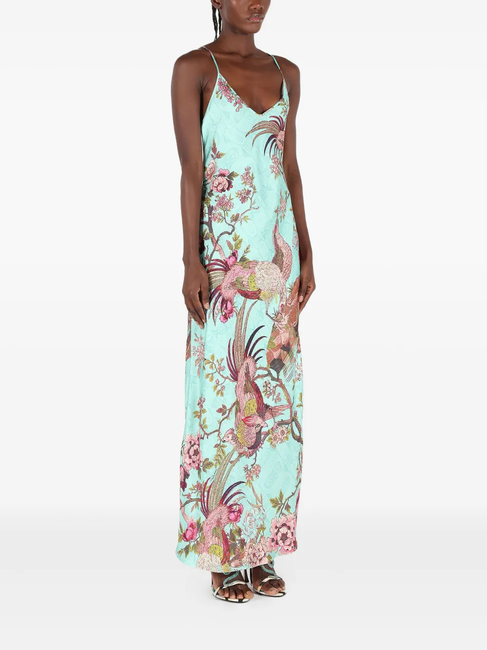 Roberto Cavalli Jurk met bloemenprint Blauw