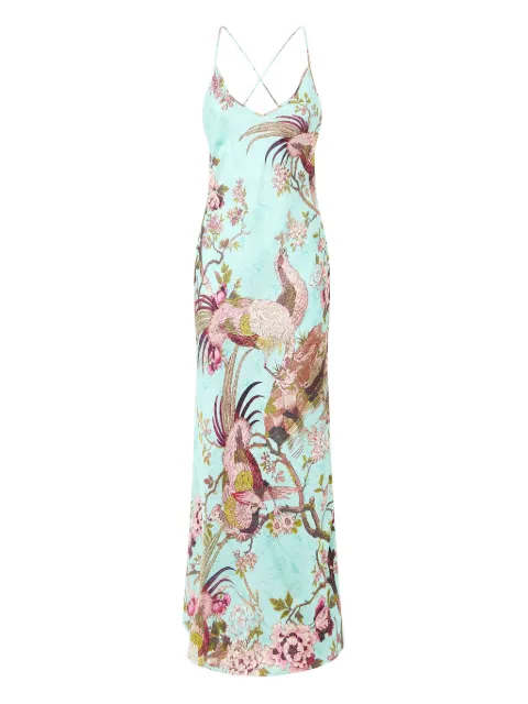 Roberto Cavalli slip dress con estampado floral