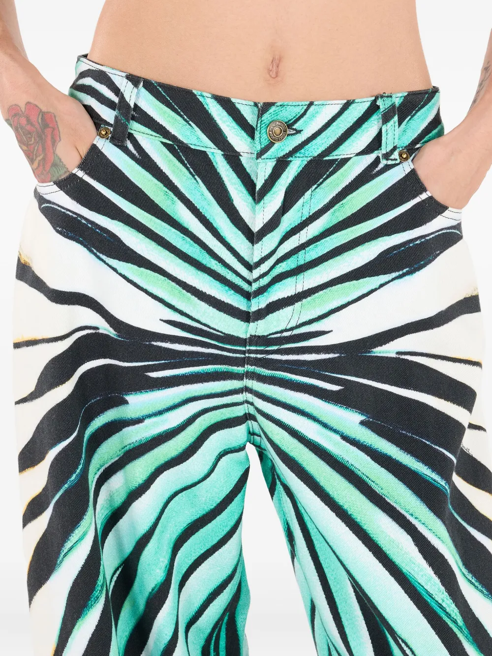Roberto Cavalli Broek met print Blauw