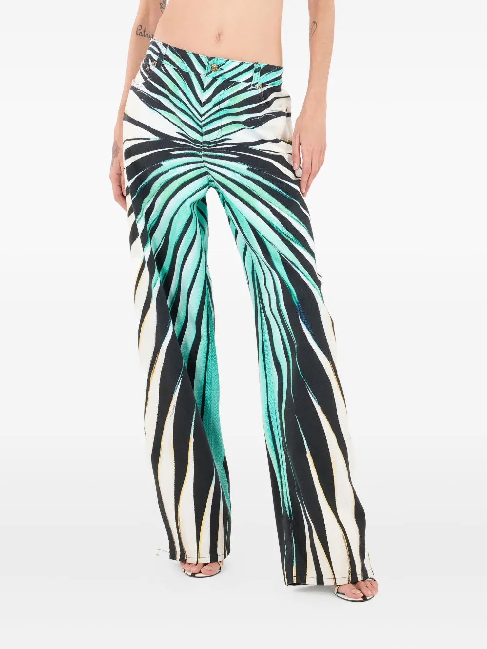 Roberto Cavalli Broek met print Blauw