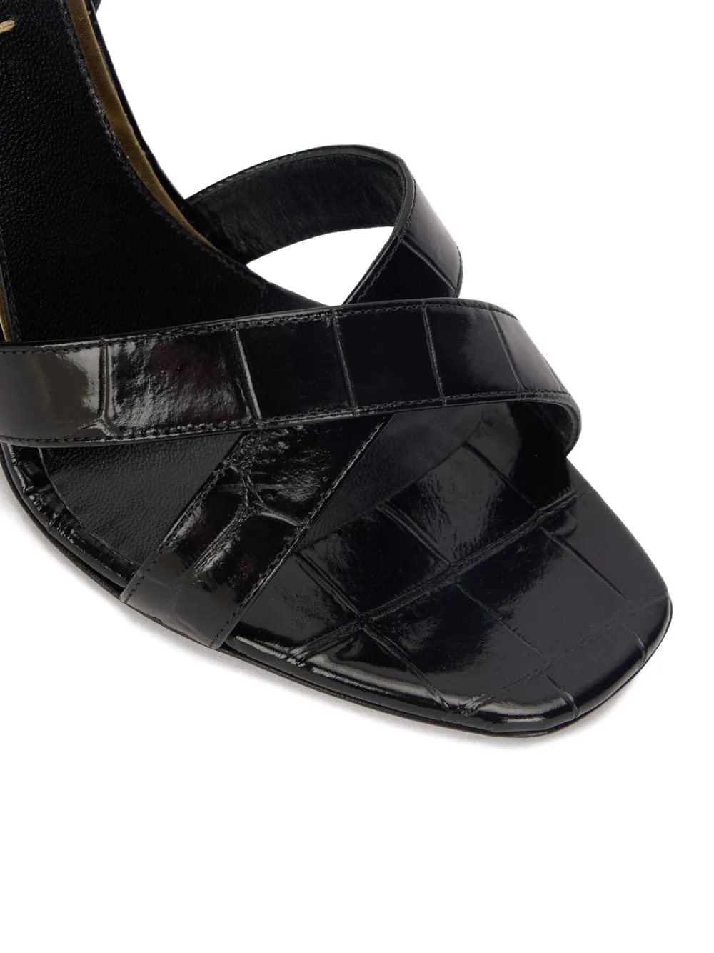 Roberto Cavalli crocodile-effect cross-strap sandals Black