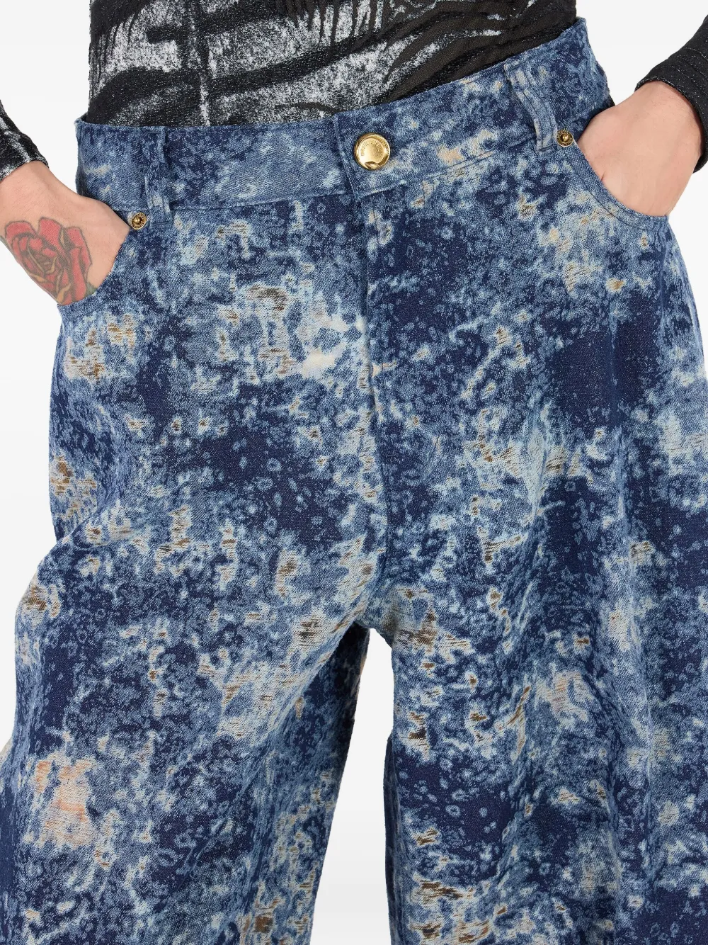 Roberto Cavalli Ruimvallende jeans Blauw
