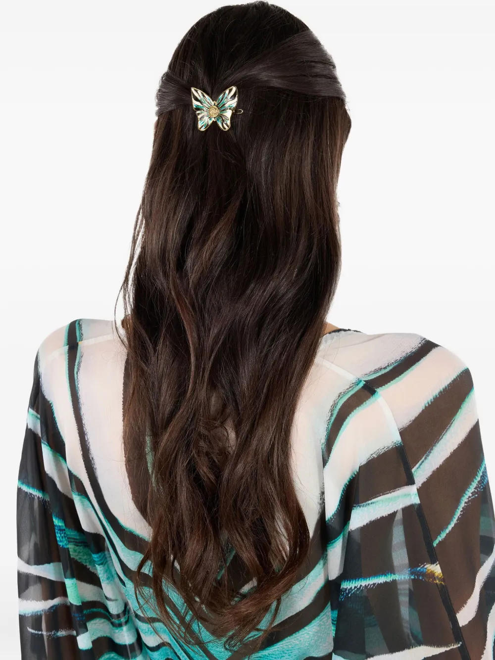 Roberto Cavalli Haarspeld met vlinder Blauw