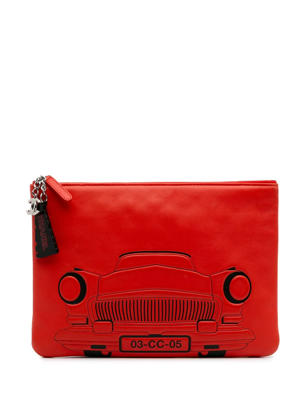 CHANEL Pre-Owned 2016-2017 Medium Printed Lambskin Cuba La Habana O Case clutch bag | Red | Image 1