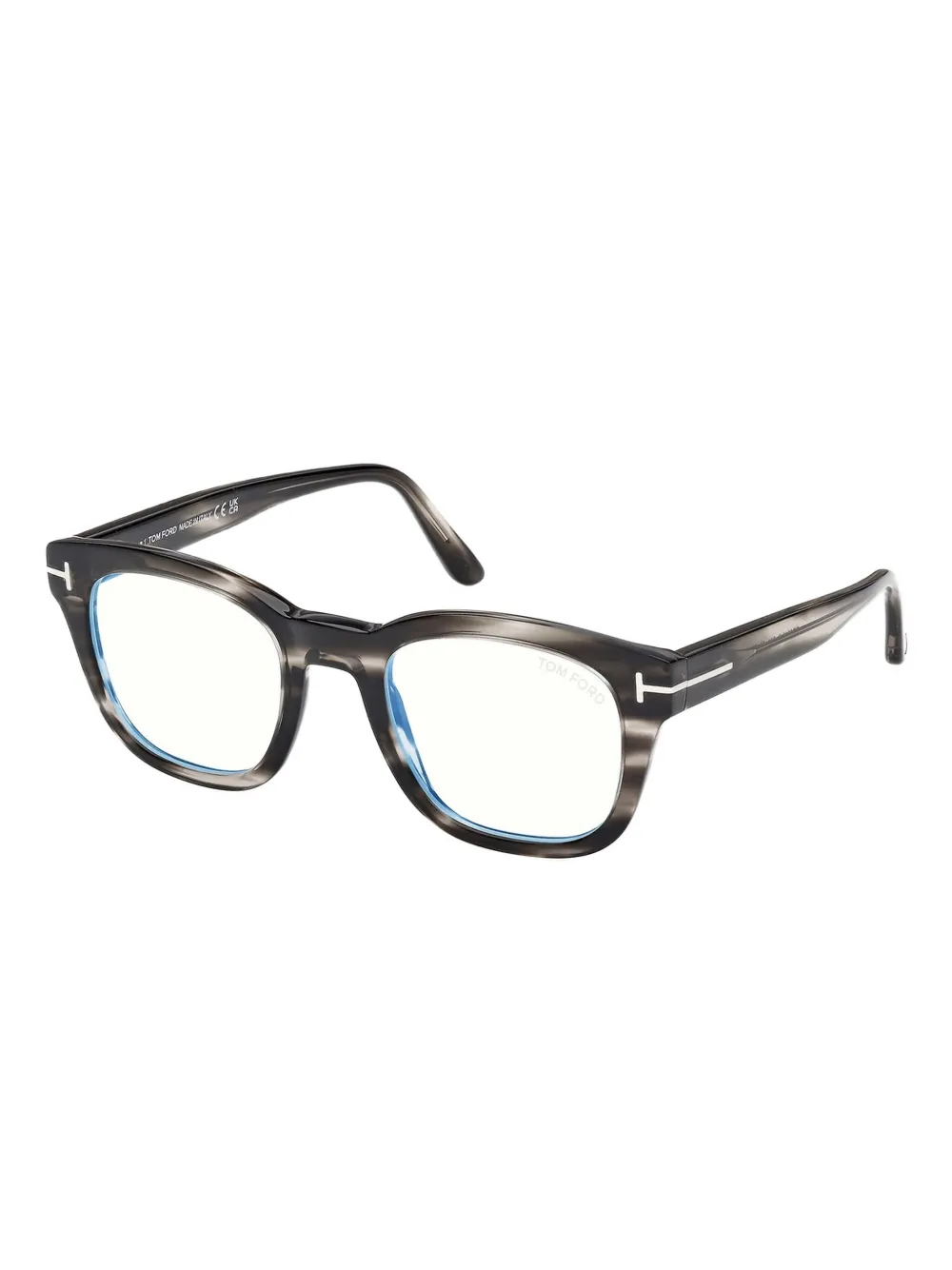 TOM FORD Eyewear ストライプ スクエア眼鏡フレーム - グレー TOM FORD Eyewear ストライプ スクエア眼鏡フレーム - グレー