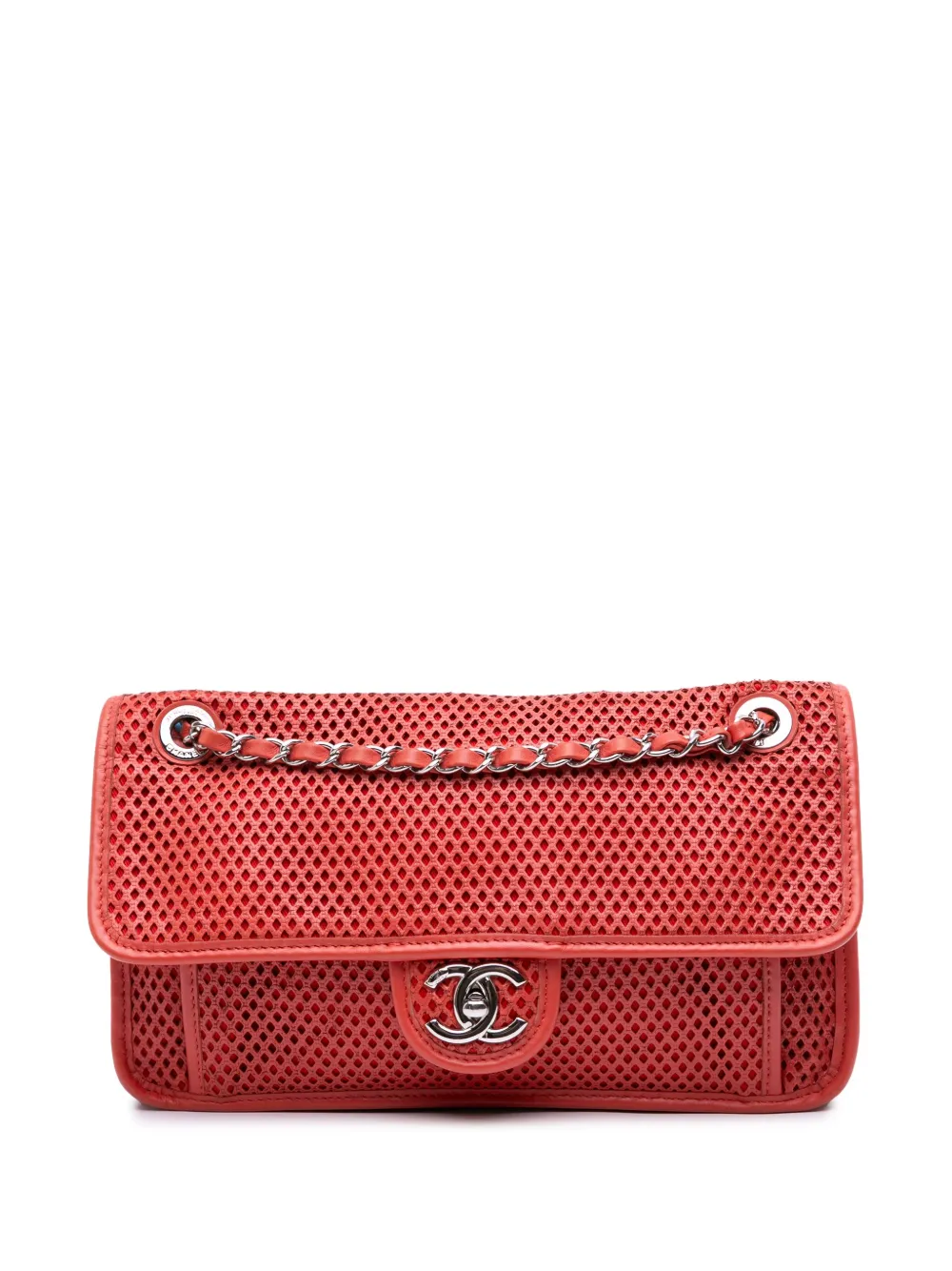 CHANEL Pre-Owned 2012-2013 Medium Lambskin Perforated Up In The Air Flap shoulder bag | Red | Image 1