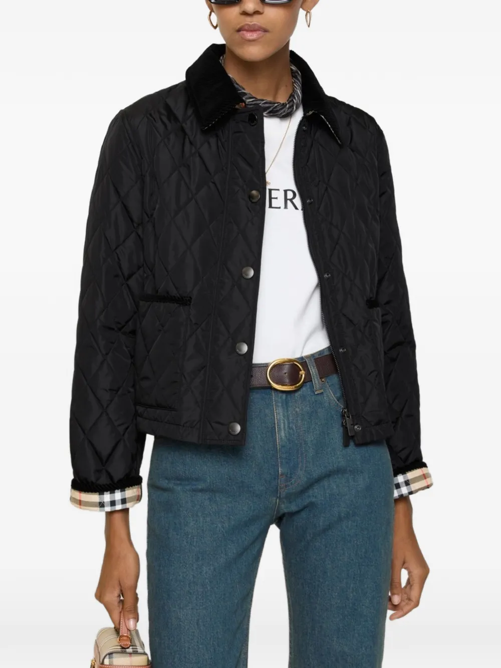 Burberry Gewatteerd jack Zwart