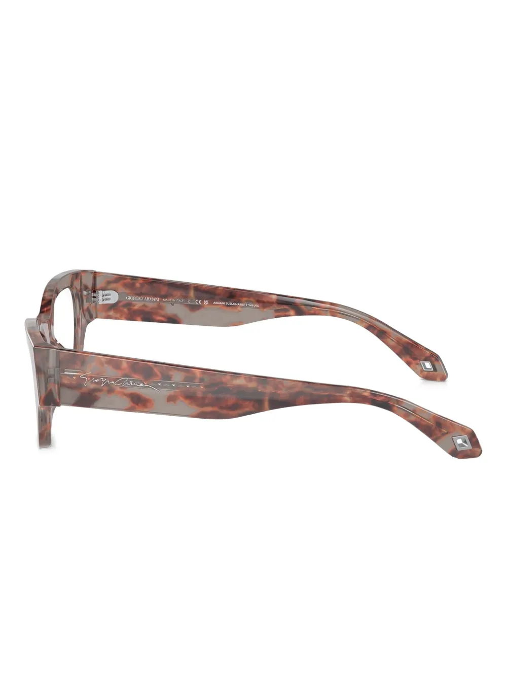  Giorgio Armani Tortoiseshell Geometric-frame Glasses - Brown 