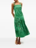 Marie Oliver Dixon leaf-print midi dress - Green