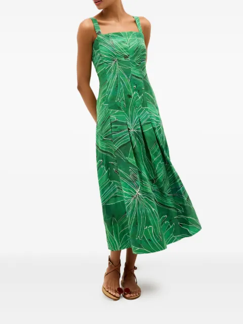Marie Oliver Dixon leaf-print midi dress